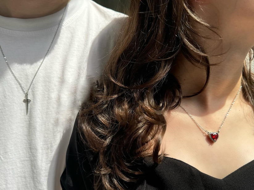 Heart & Dagger Necklace Set