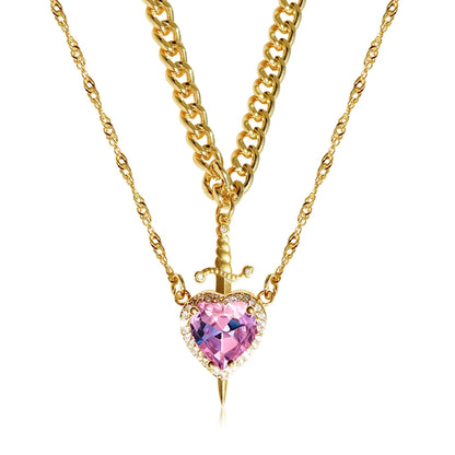 Heart & Dagger Necklace Set