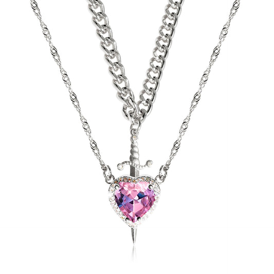 Heart & Dagger Necklace Set